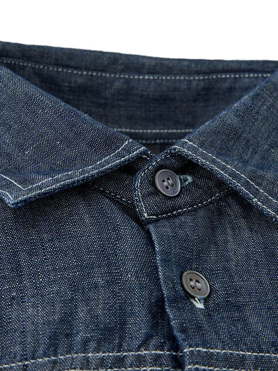 Blue Denim Short Sleeves Shirt