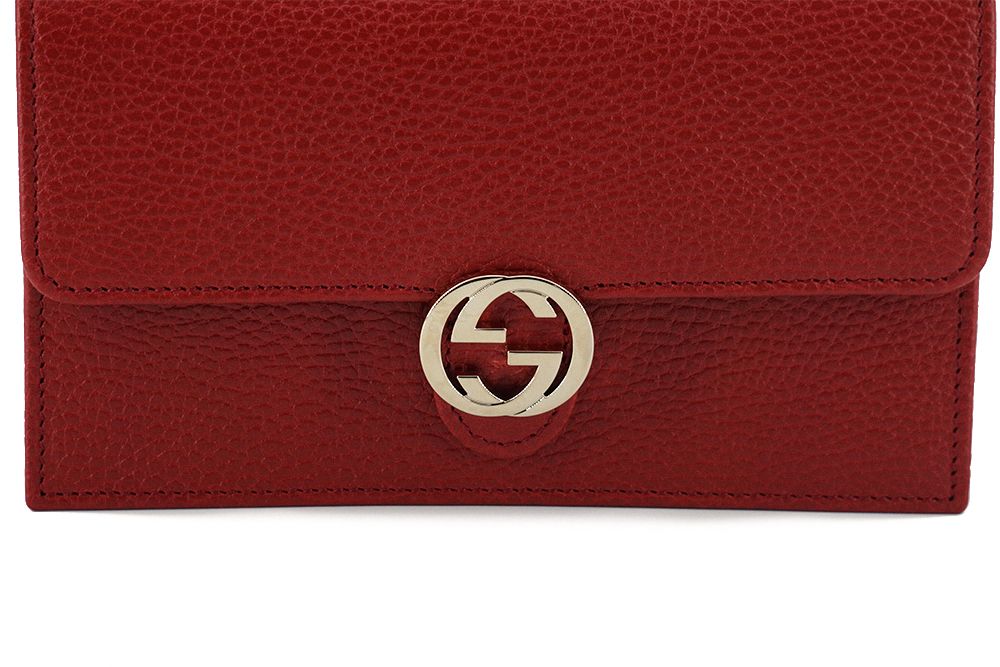 Red Leather Icon Crossbody Shoulder Bag