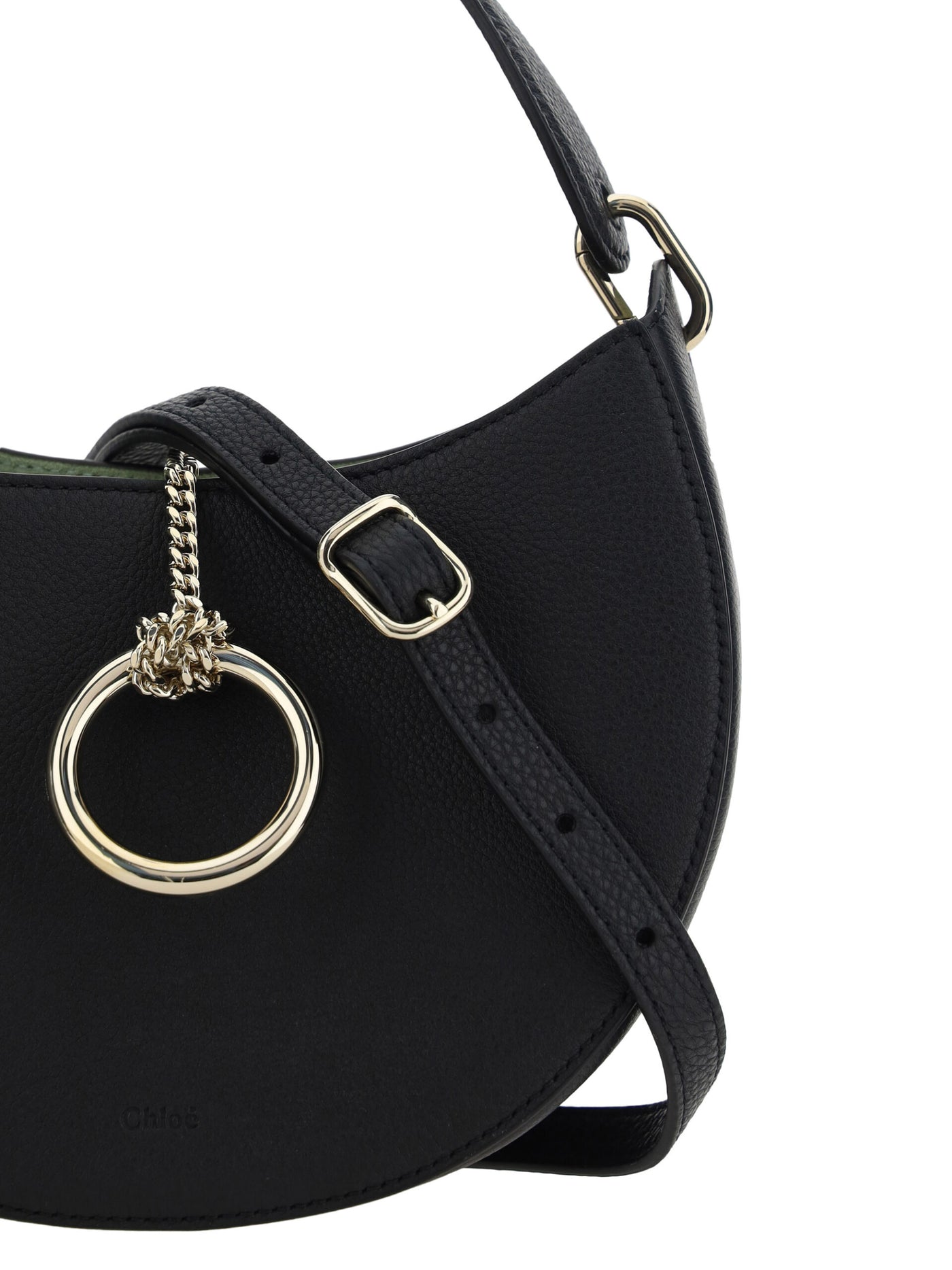 Black Leather Small Arlène Shoulder Bag