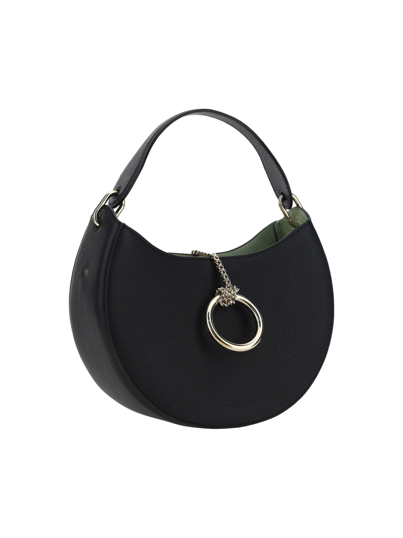 Black Leather Small Arlène Shoulder Bag