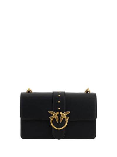 Black Leather Love One Classic Shoulder Bag