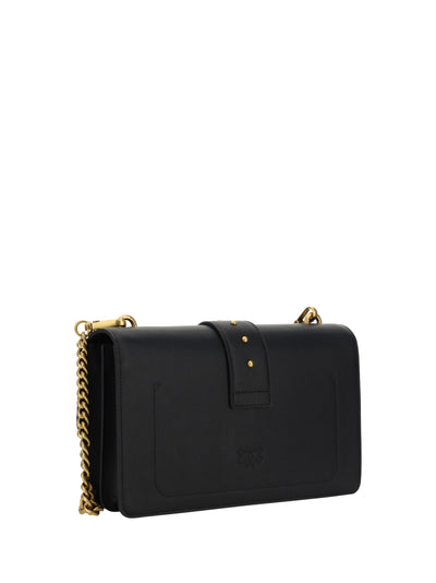 Black Leather Love One Classic Shoulder Bag