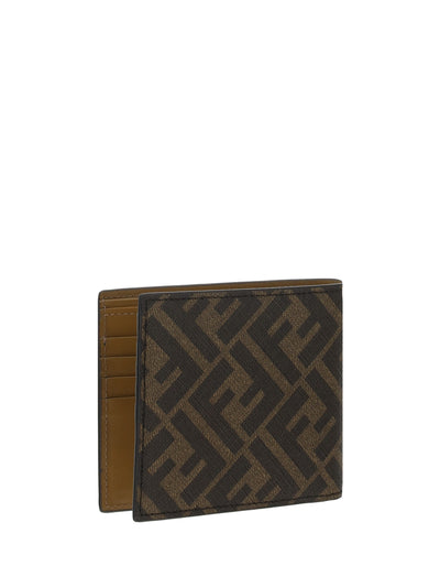 Fabric and Leather Brown Bifold Wallet