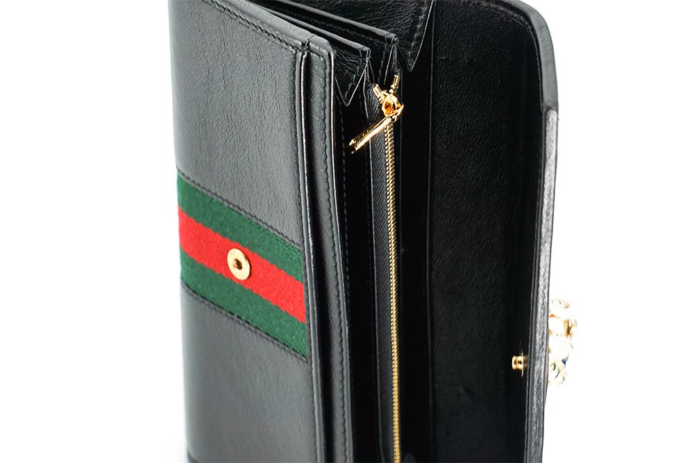 Black Leather Rajah Wallet