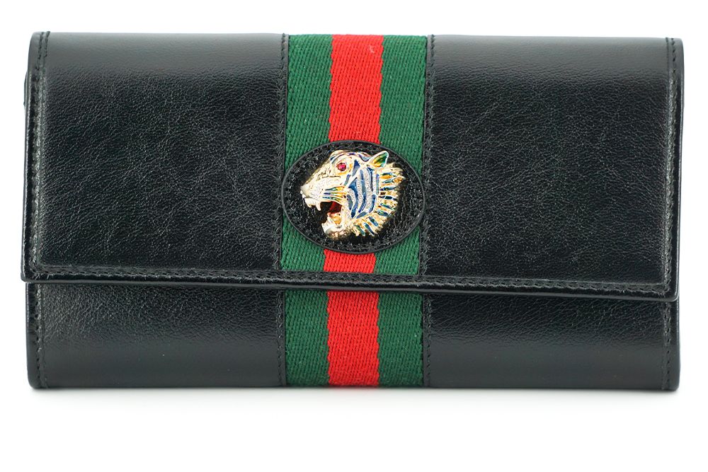 Black Leather Rajah Wallet