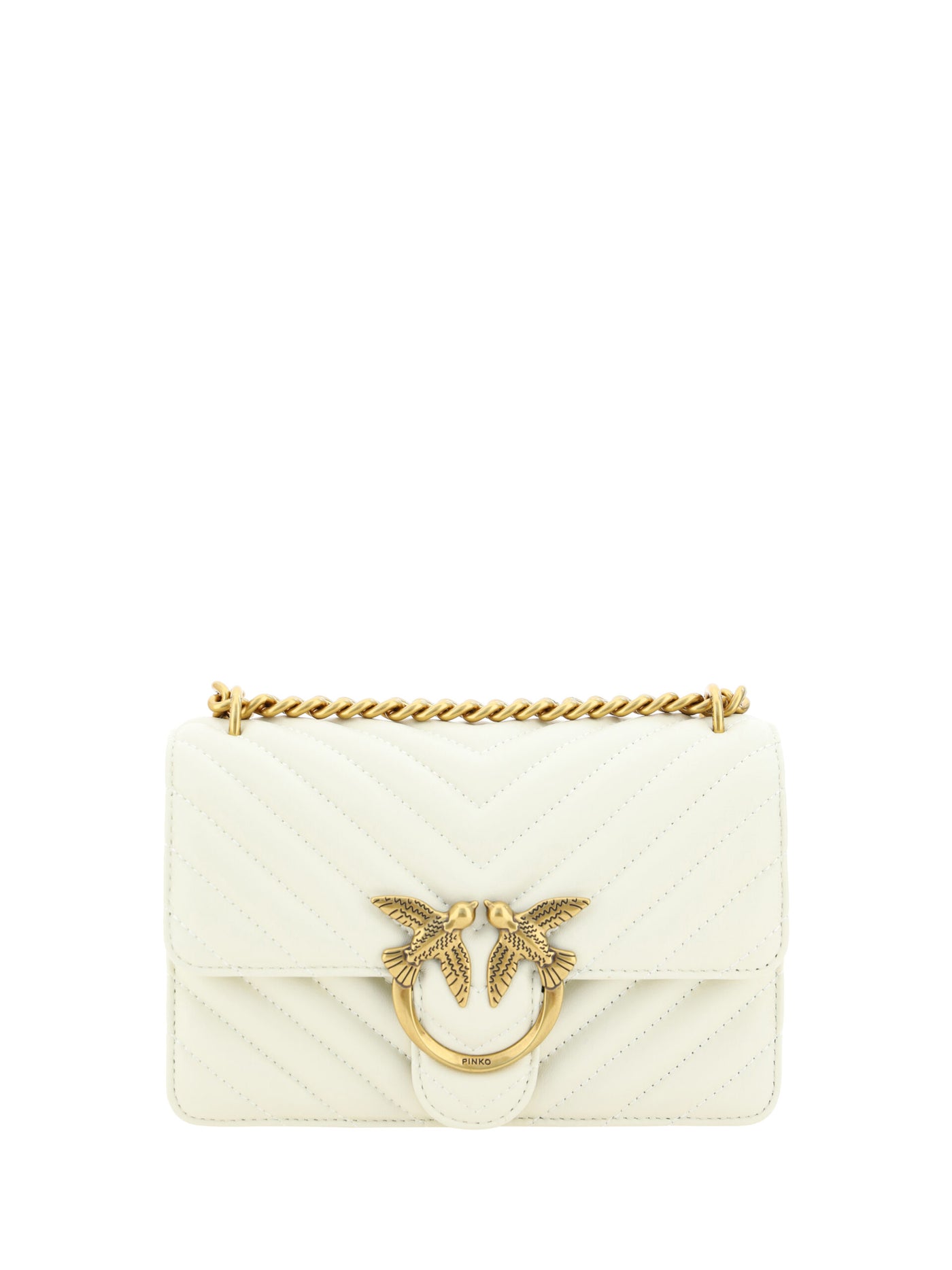 White Calf Leather Love One Mini Shoulder Bag