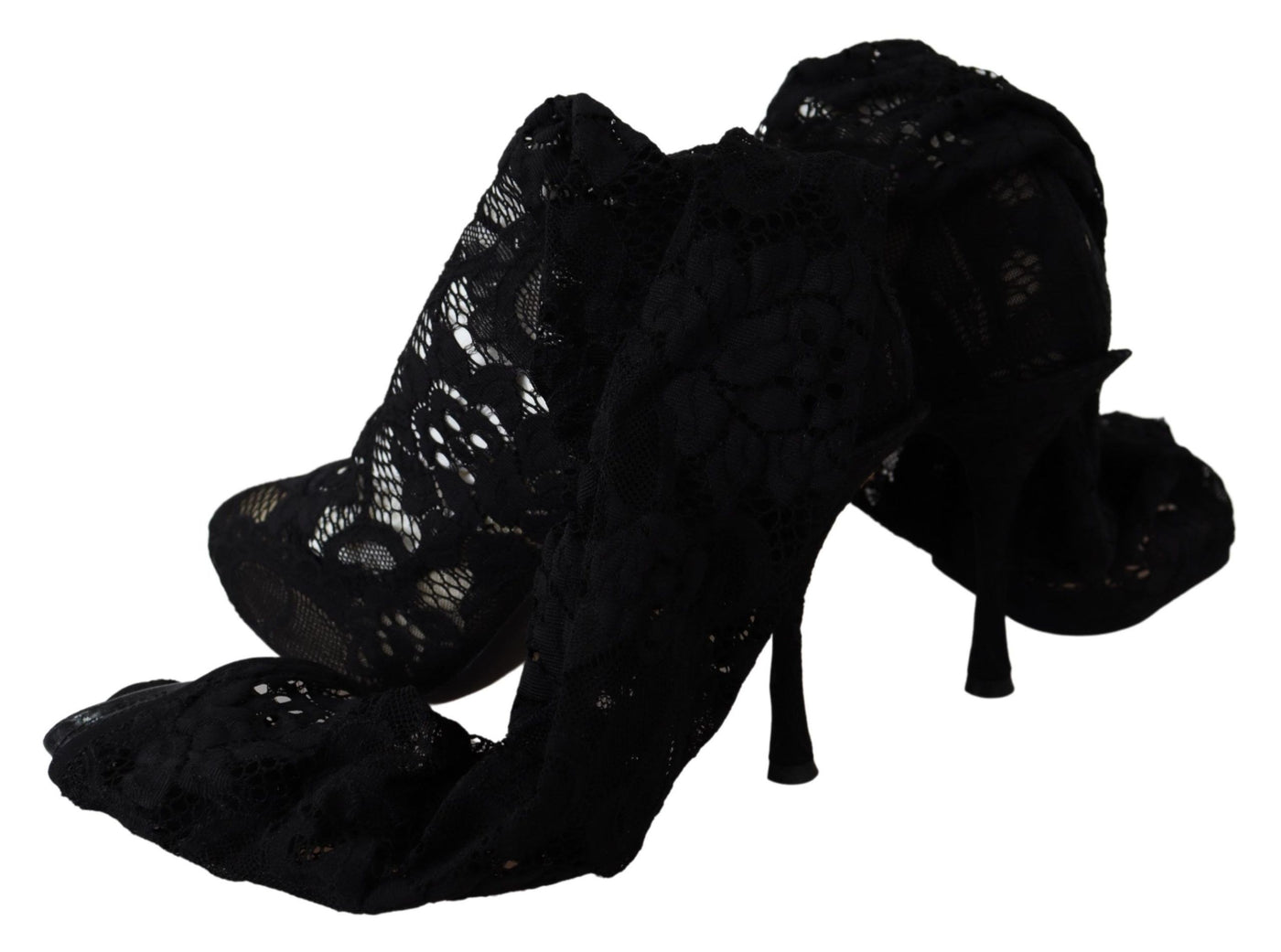 Black Taormina Lace Socks Boots Shoes Pumps