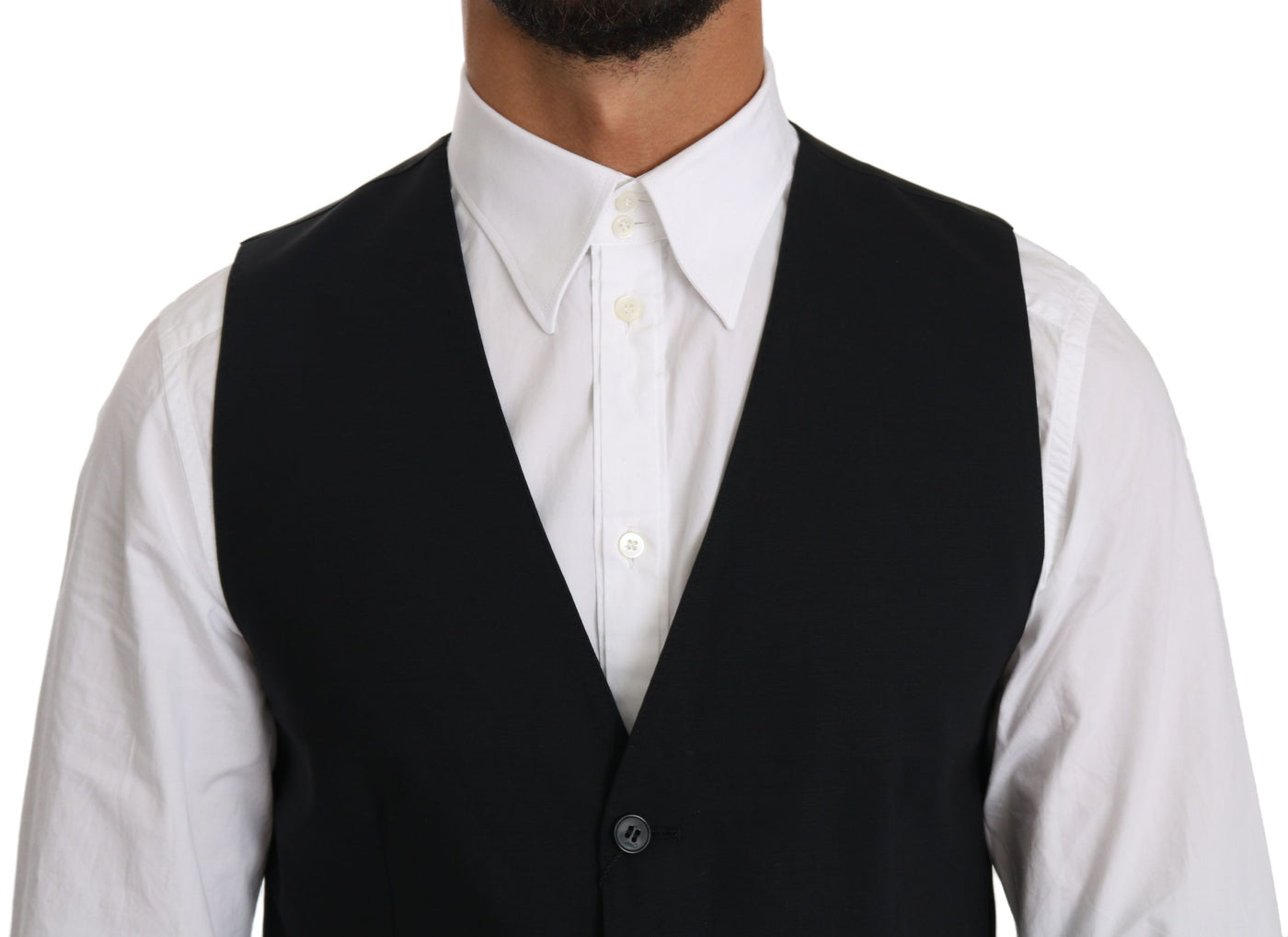 Blue Wool Waistcoat Formal Gilet Vest