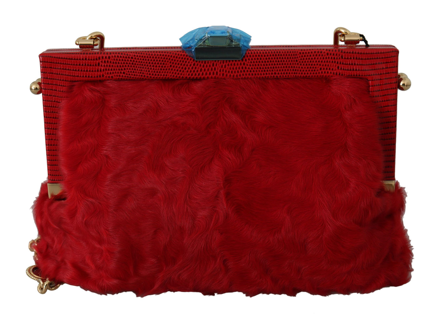 Red Fur Brocade Crystal Shoulder Women VANDA Purse