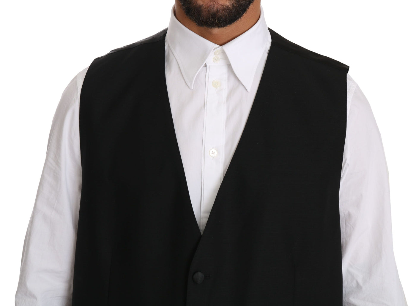 Black Wool  Waistcoat Formal Gilet Vest