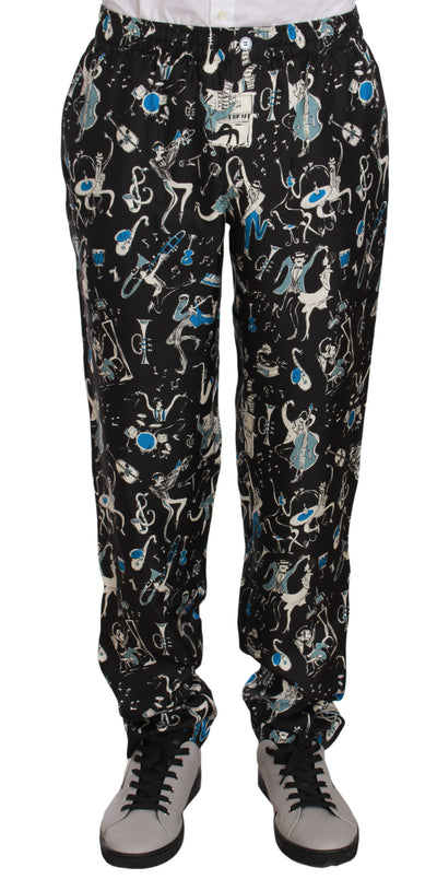 Black Musical Instrument Sleepwear Pants