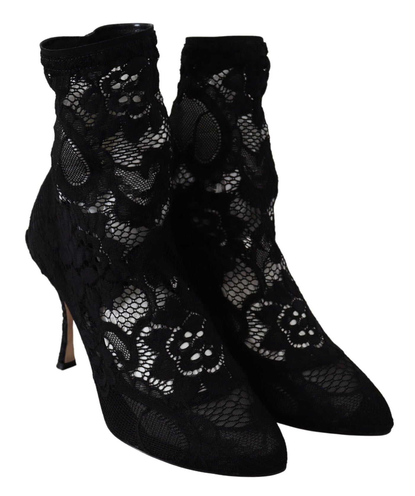 Black Taormina Lace Socks Pumps Boots