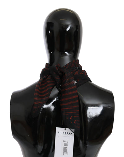 Black Orange 100% Silk Branded Scarf