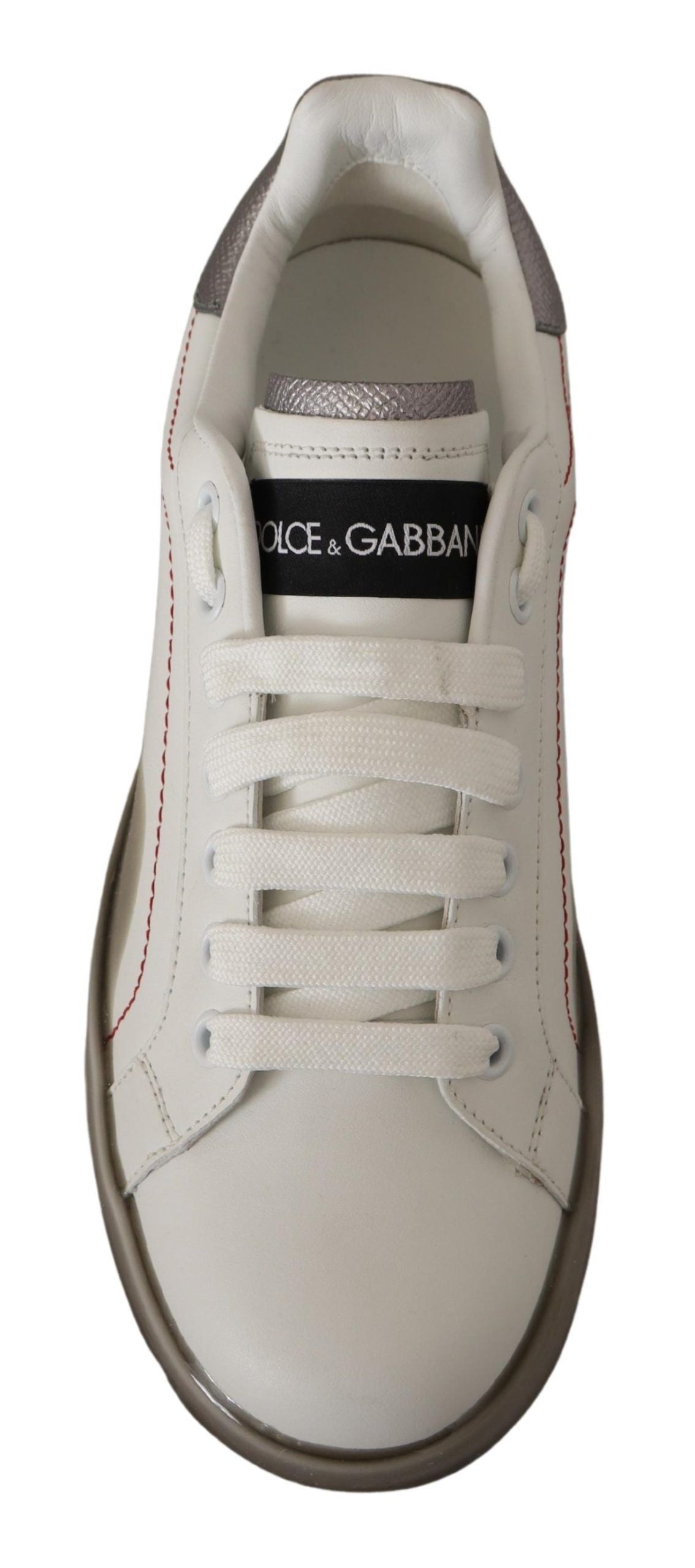 White Leather Shoes Womens Logo Portofino Sneakers