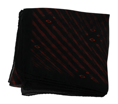 Black Orange 100% Silk Branded Scarf