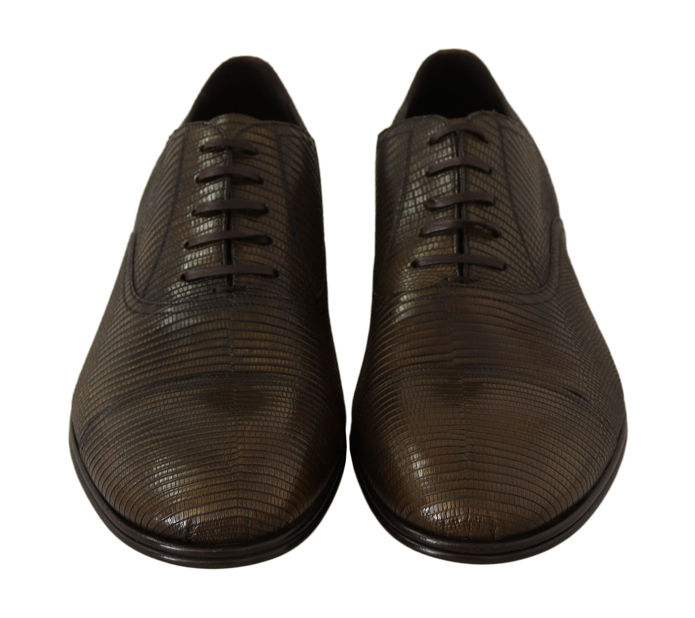 Brown Lizard Leather Dress Oxford Shoes