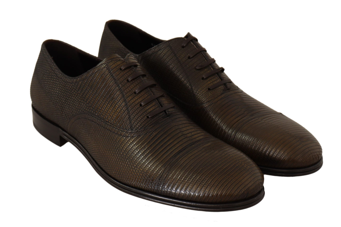 Brown Lizard Leather Dress Oxford Shoes