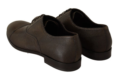 Brown Lizard Leather Dress Oxford Shoes