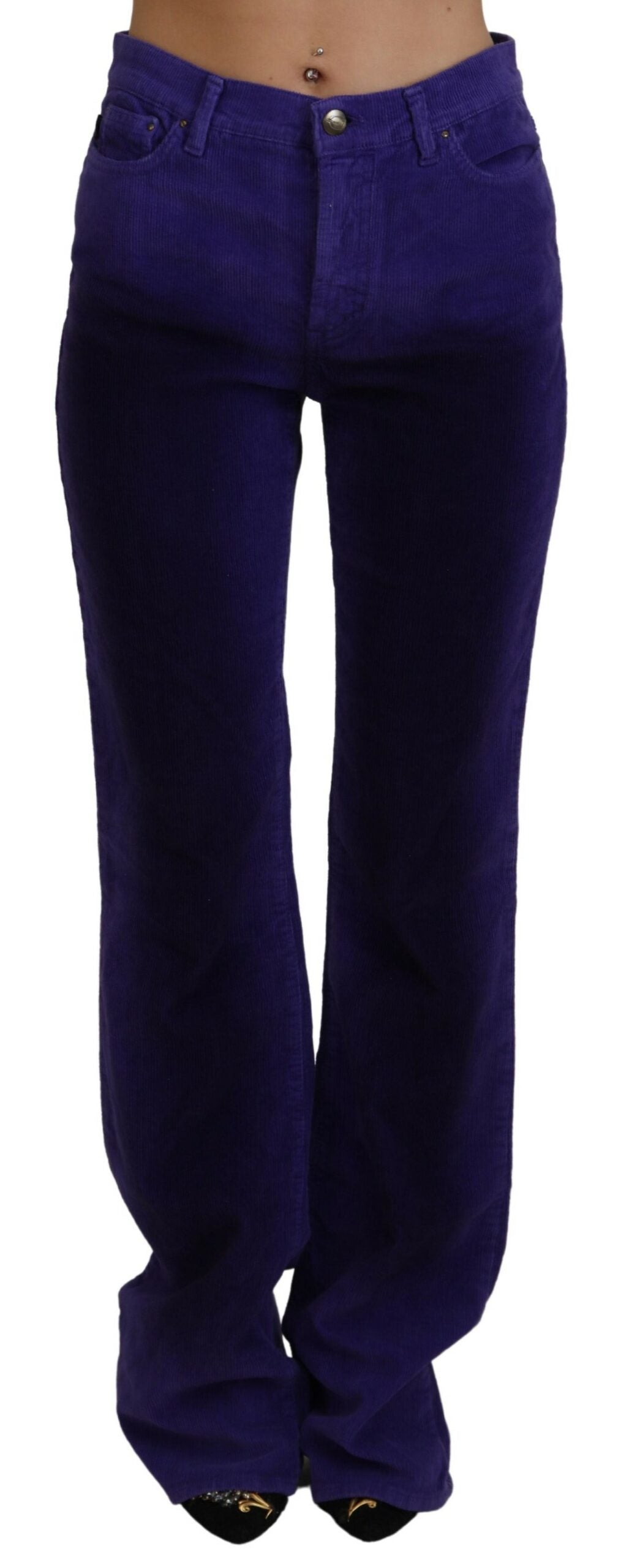 Purple Cotton Corduroy Women Pants