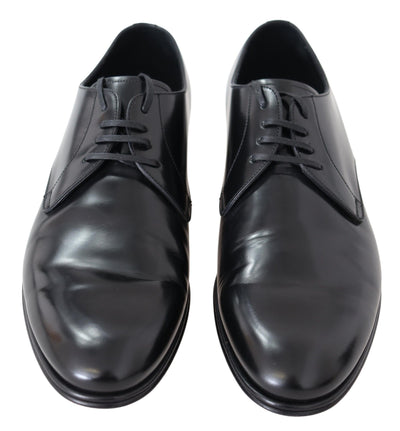 Black Leather Formal Derby Dress Shoes