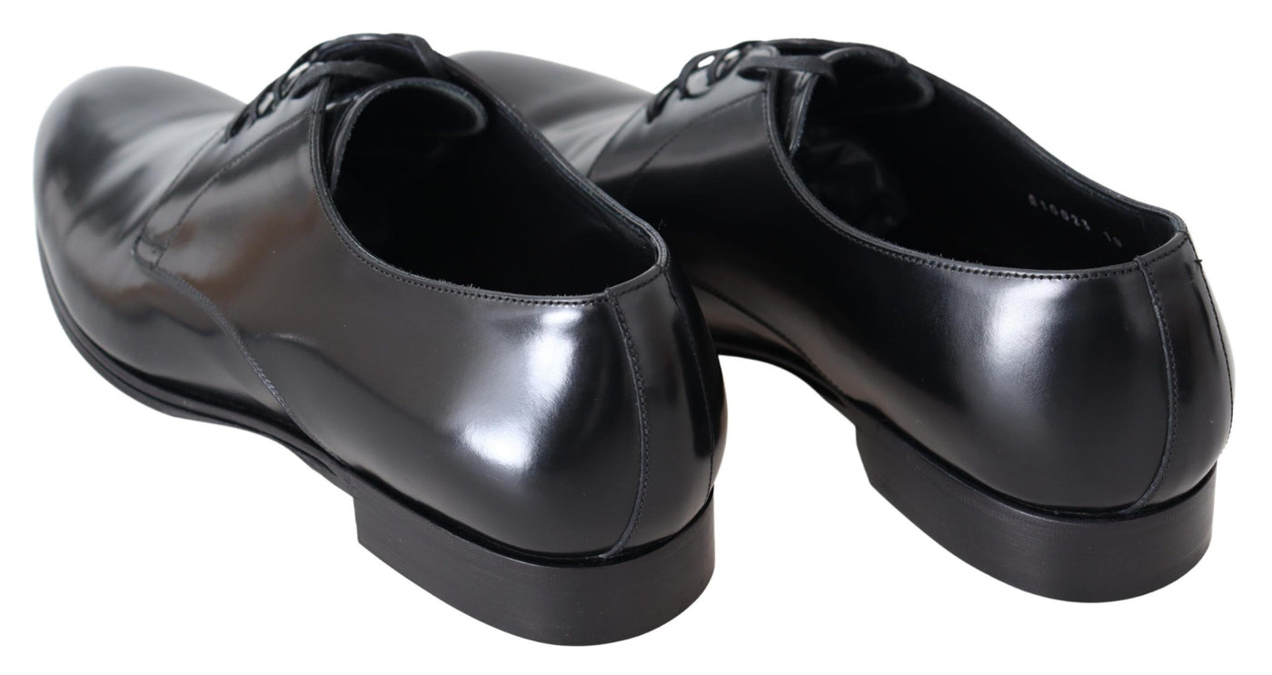 Black Leather Formal Derby Dress Shoes