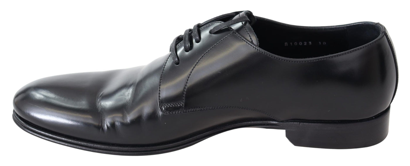 Black Leather Formal Derby Dress Shoes