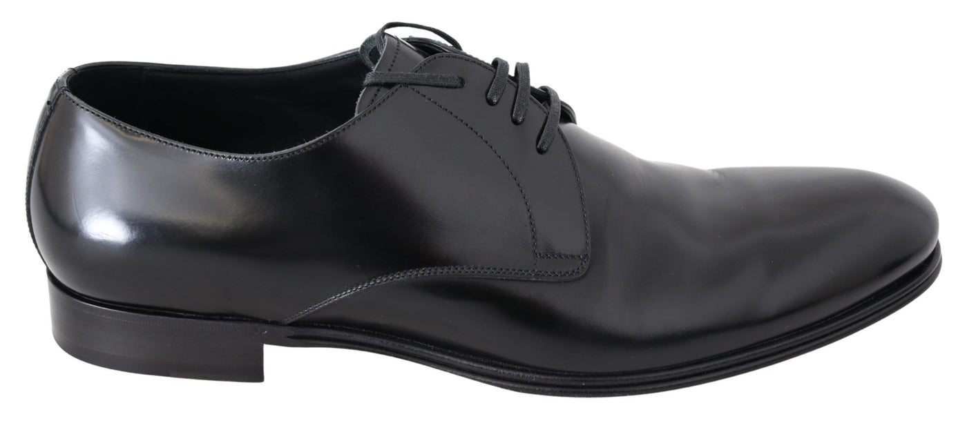 Black Leather Formal Derby Dress Shoes