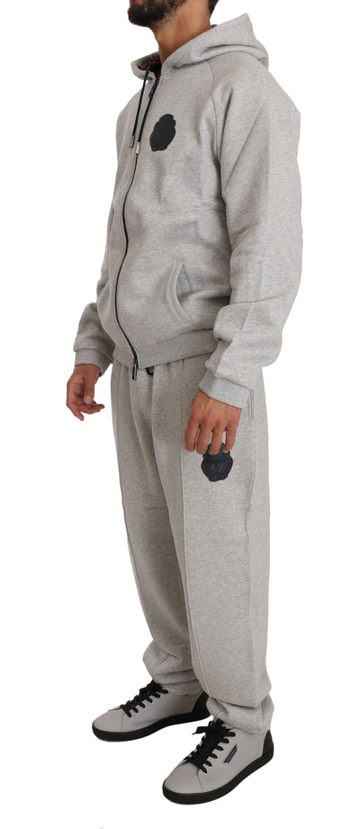 Gray Cotton Sweater Pants Tracksuit  Set