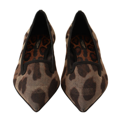 Brown Leopard Ballerina Flat Loafers Shoes