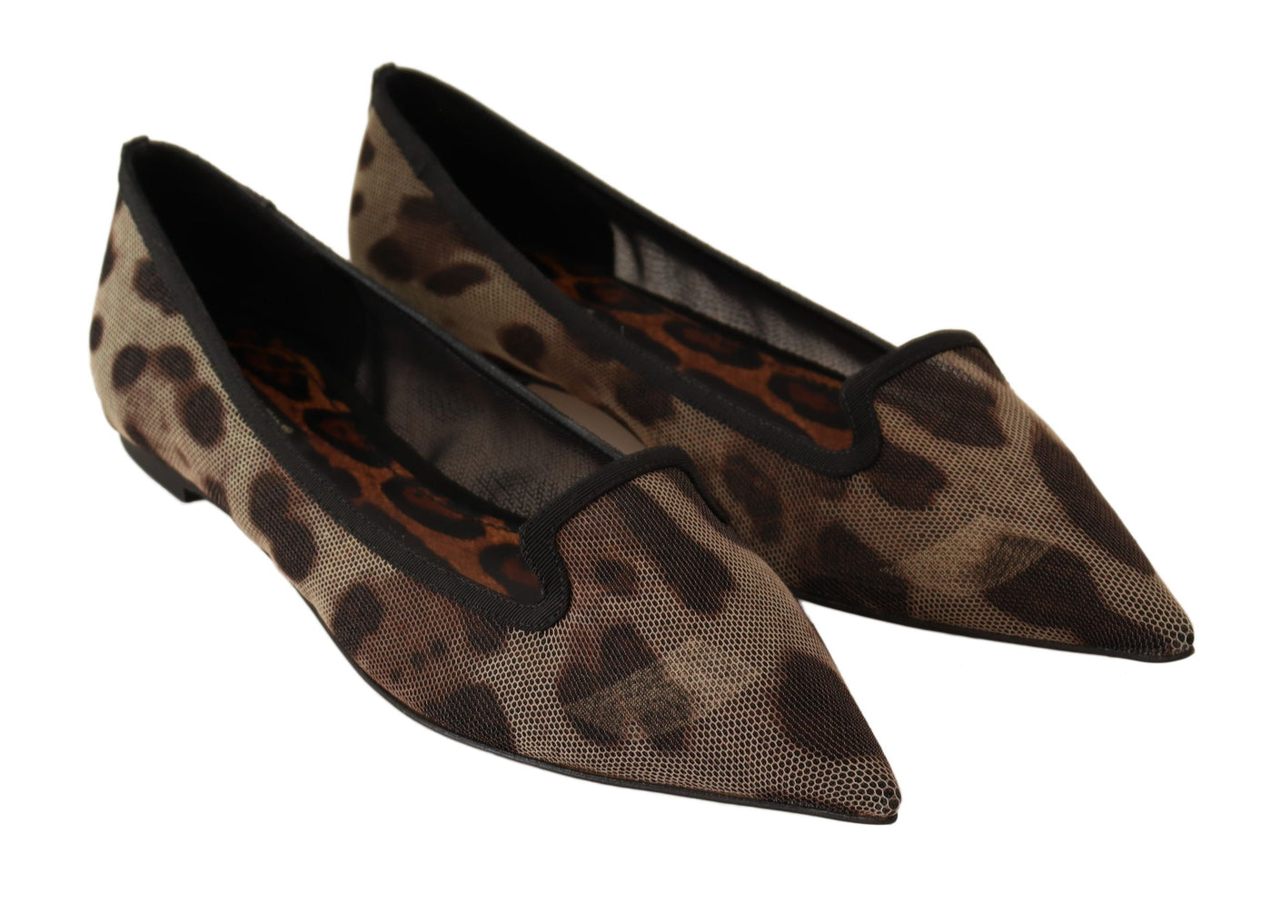 Brown Leopard Ballerina Flat Loafers Shoes