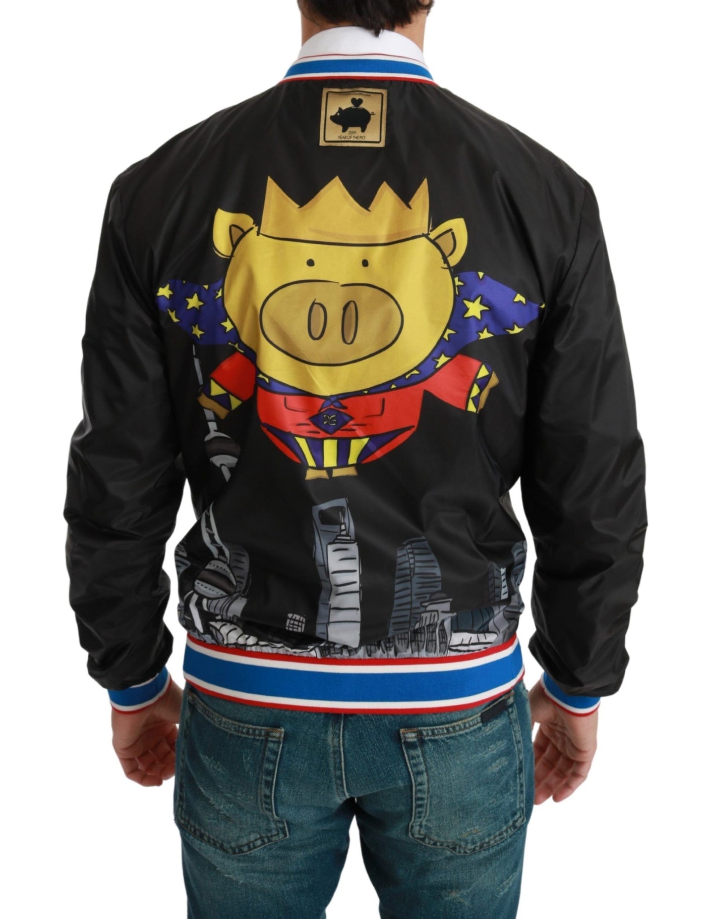 Black YEAR OF THE PIG Bomber Jacket