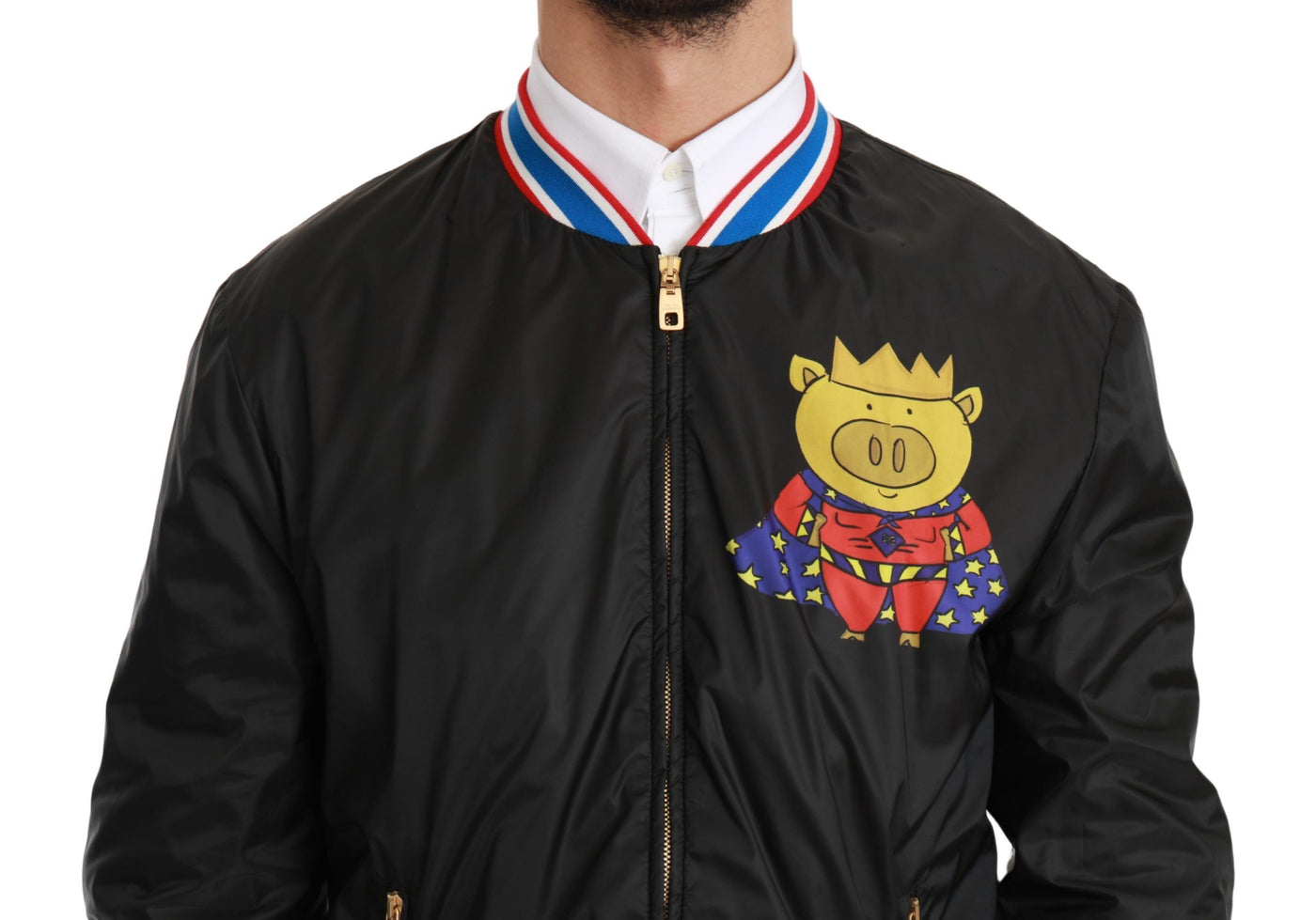 Black YEAR OF THE PIG Bomber Jacket