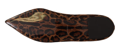 Brown Leopard Ballerina Flat Loafers Shoes