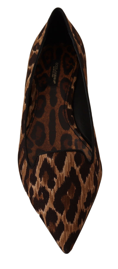 Brown Leopard Ballerina Flat Loafers Shoes