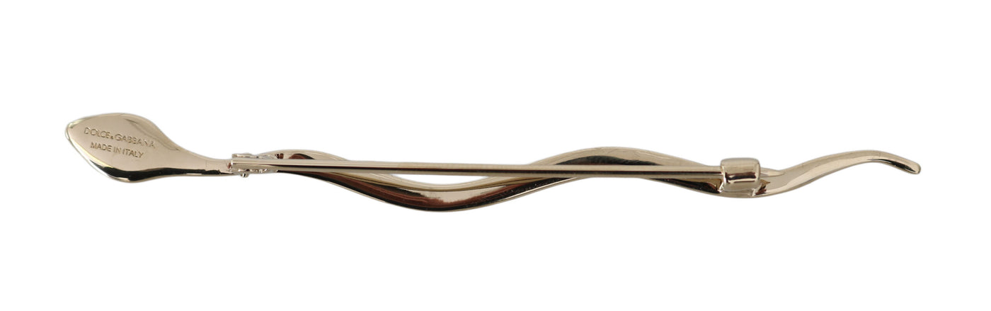 Silver Brass Crystal Spilla Serpente Brooch Pin