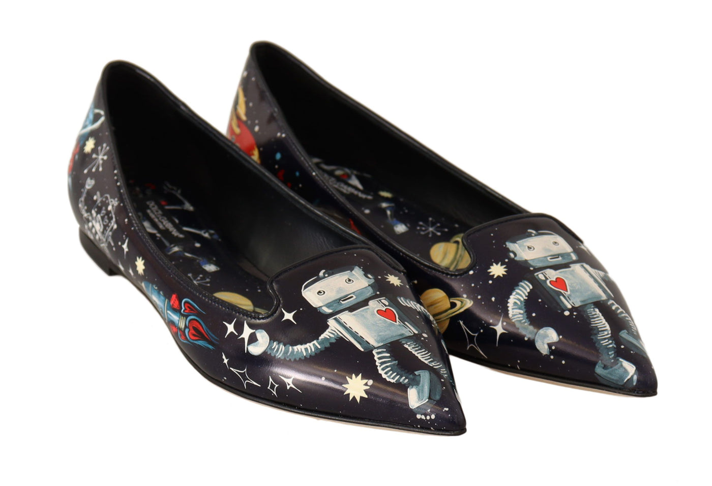 Black Outer Space Ballerina Loafers