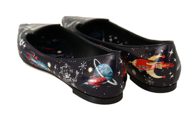 Black Outer Space Ballerina Loafers