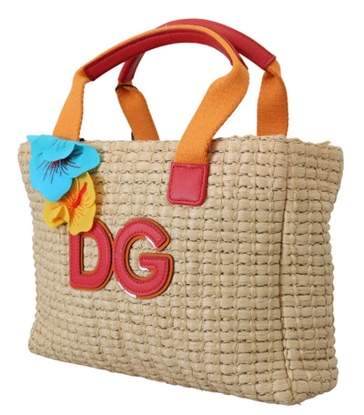 Beige BAMBINO Straw Carretto Shopping Kids Bag