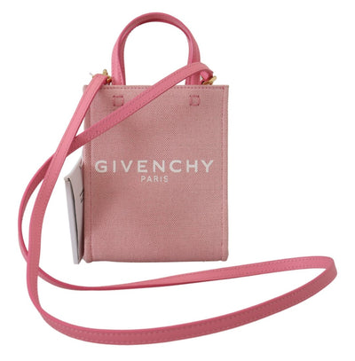 Pink Coated Canvas Vertical Mini Shoulder Bag