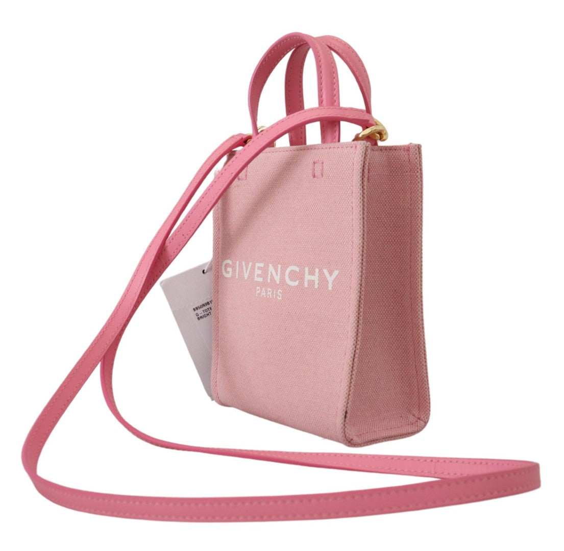 Pink Coated Canvas Vertical Mini Shoulder Bag