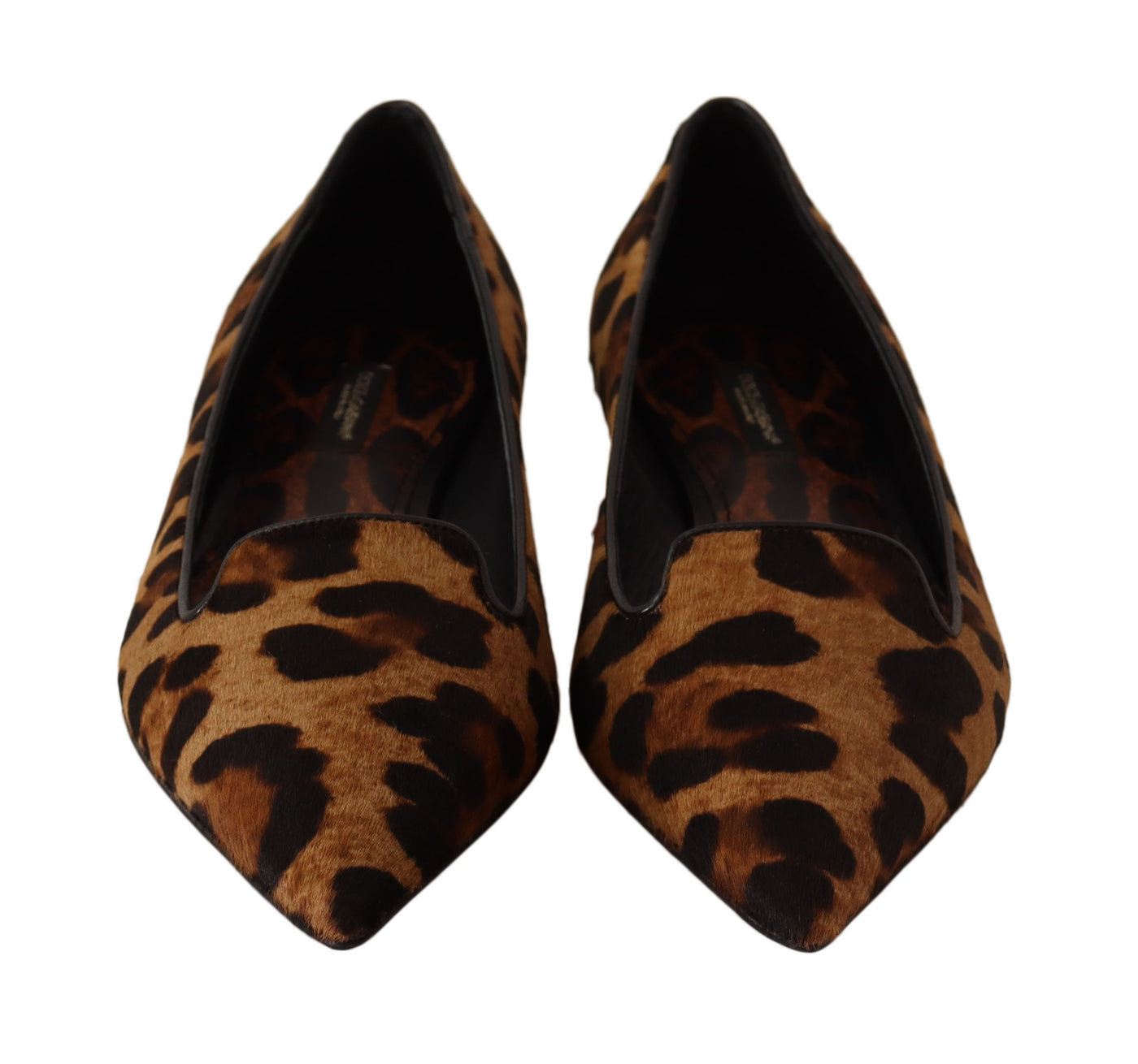 Brown Leopard Pony Hair Ballerina Loafers