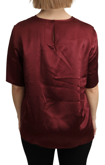 Bordeaux Roundneck Blouse Silk Top