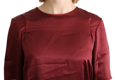 Bordeaux Roundneck Blouse Silk Top