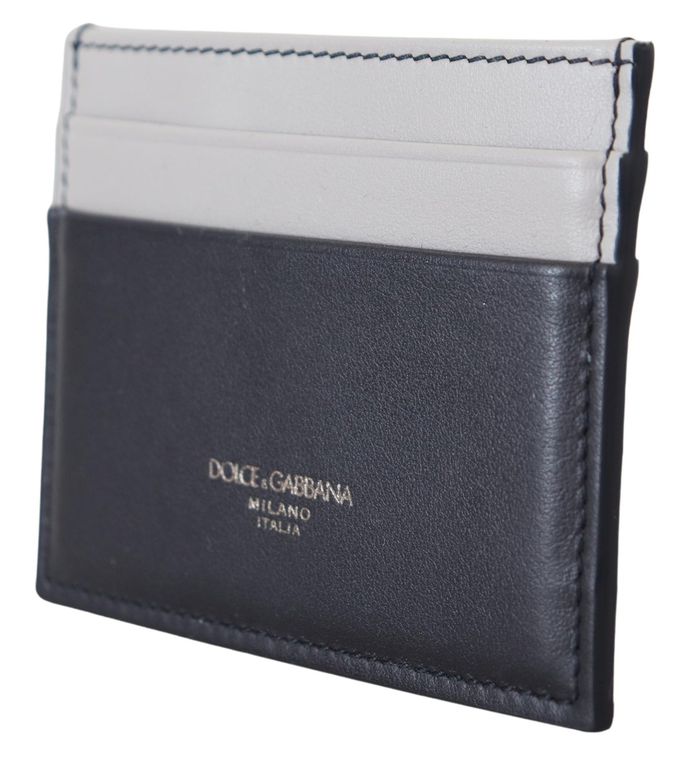 Gray Blue Two Tone Leather Mania Cardholder Wallet