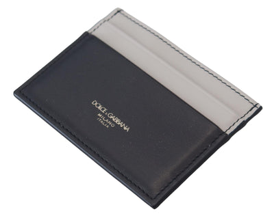 Gray Blue Two Tone Leather Mania Cardholder Wallet