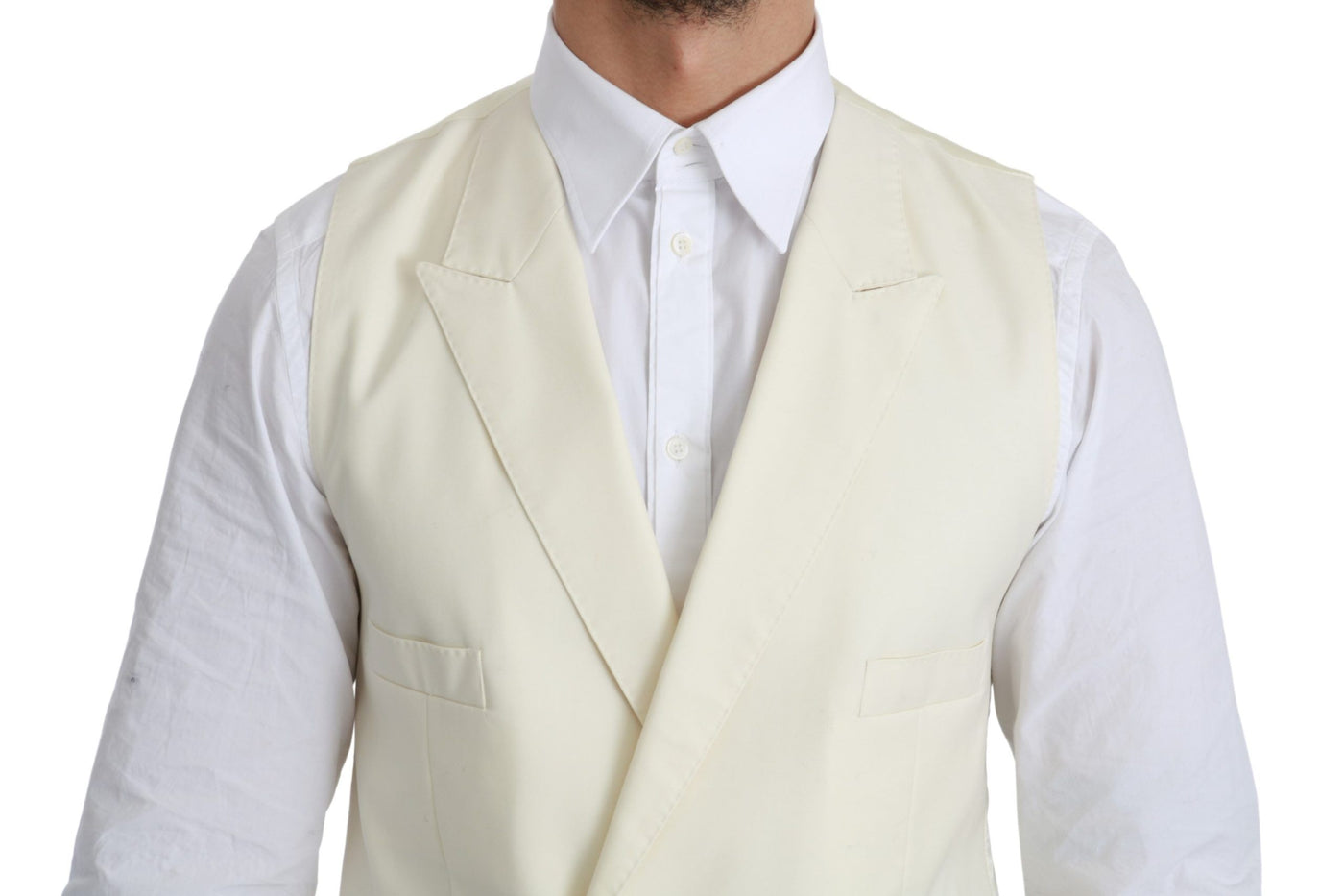 White Waistcoat Formal Wool  Vest