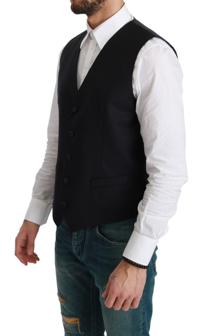 Blue Waistcoat Formal Stretch Wool Vest