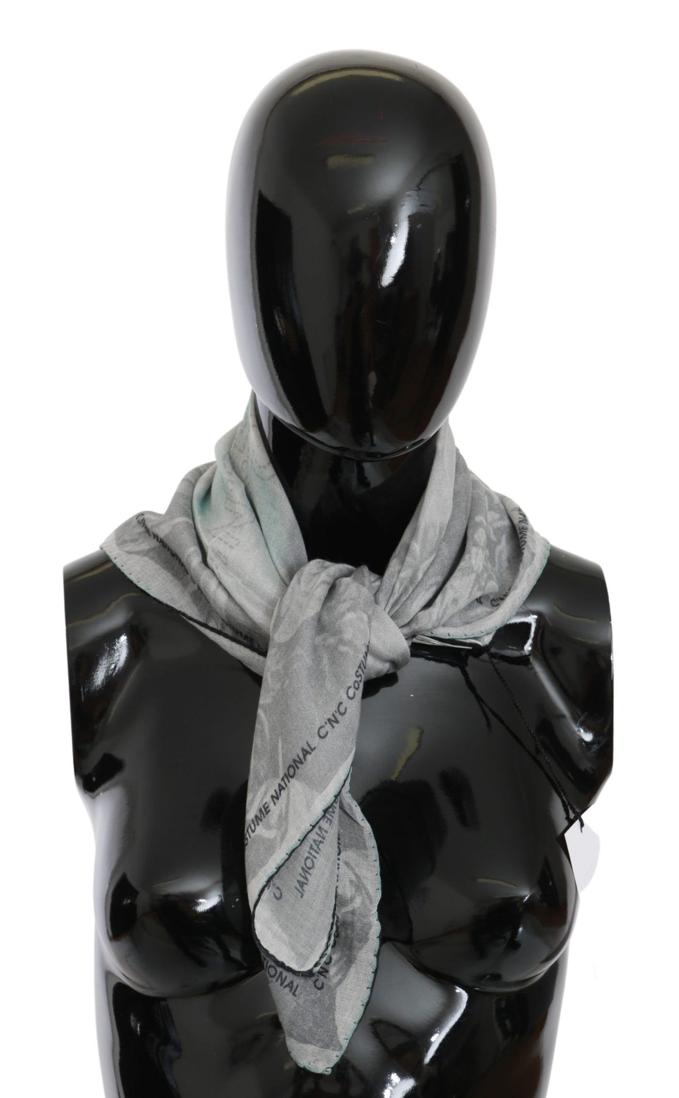 Gray Silk Shawl Foulard Wrap Scarf