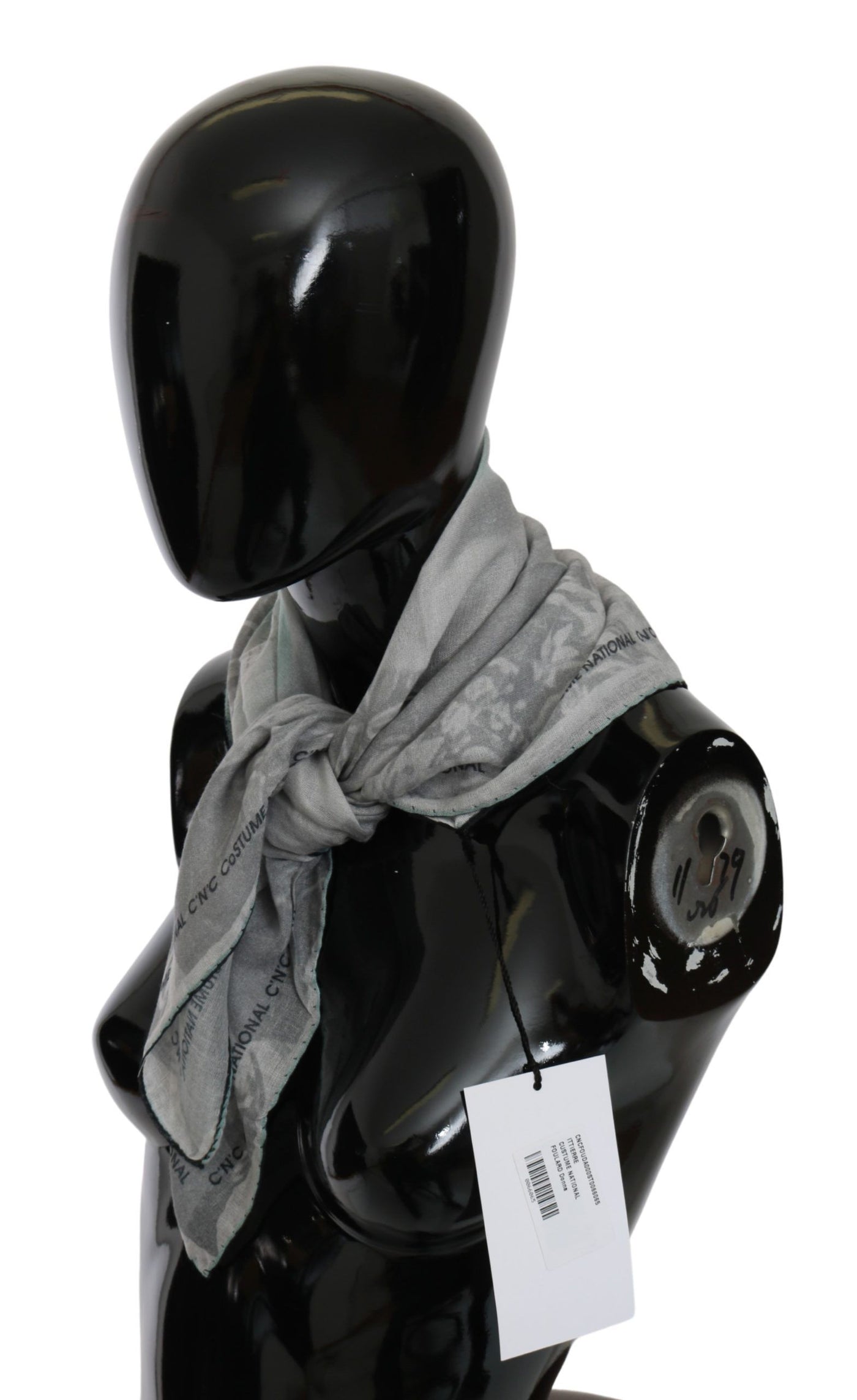 Gray Silk Shawl Foulard Wrap Scarf