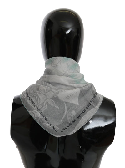 Gray Silk Shawl Foulard Wrap Scarf